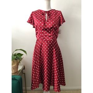 Unique Vintage Red Polka Dot Dress